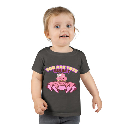 "You Are Tutu Sweet" Toddler Dance T-Shirt – Kawaii Cupcake in Tutu Graphic Short Sleeve Tee for Kids