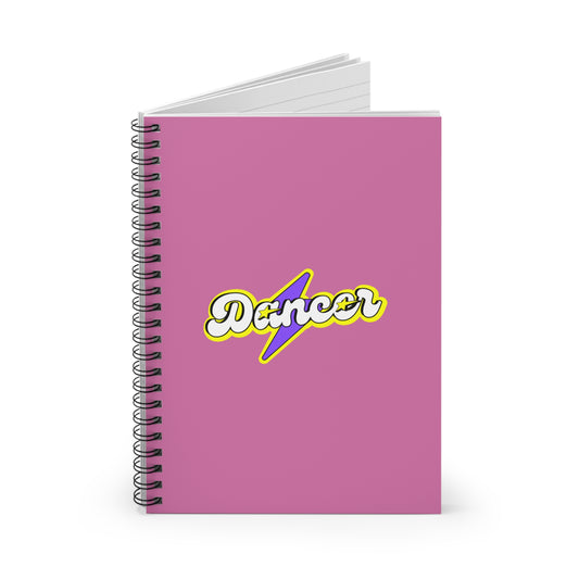 "Dancer" Spiral Notebook – Superhero-Inspired Text Graphic Journal for Dancers, Students & Creative Writers