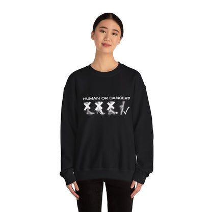 “Human or Dancer” X-Ray Pointe Shoe Sweatshirt – Cute Ballet-Inspired Unisex Heavy Blend Crewneck with Optional Name or Studio Personalization