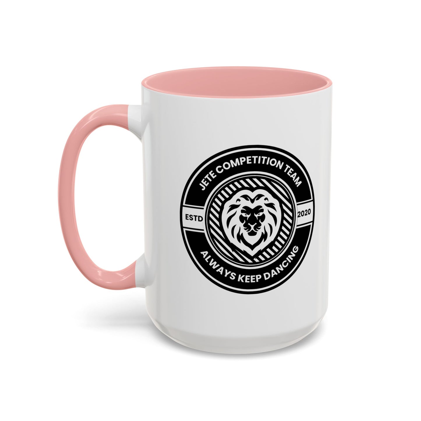 "Jeté Competition Team – Always Keep Dancing" Accent Coffee Mug – Collegiate Style Ceramic Mug for Dancers and Studio Teams