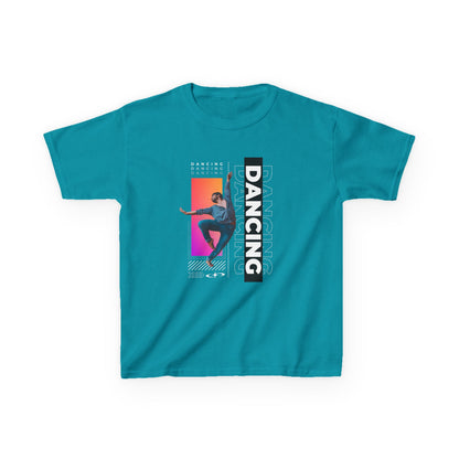 “Dancing” Youth Short Sleeve T-Shirt – Streetwear-Inspired Male Dancer Graphic – Trendy Kids Dance Apparel Tee