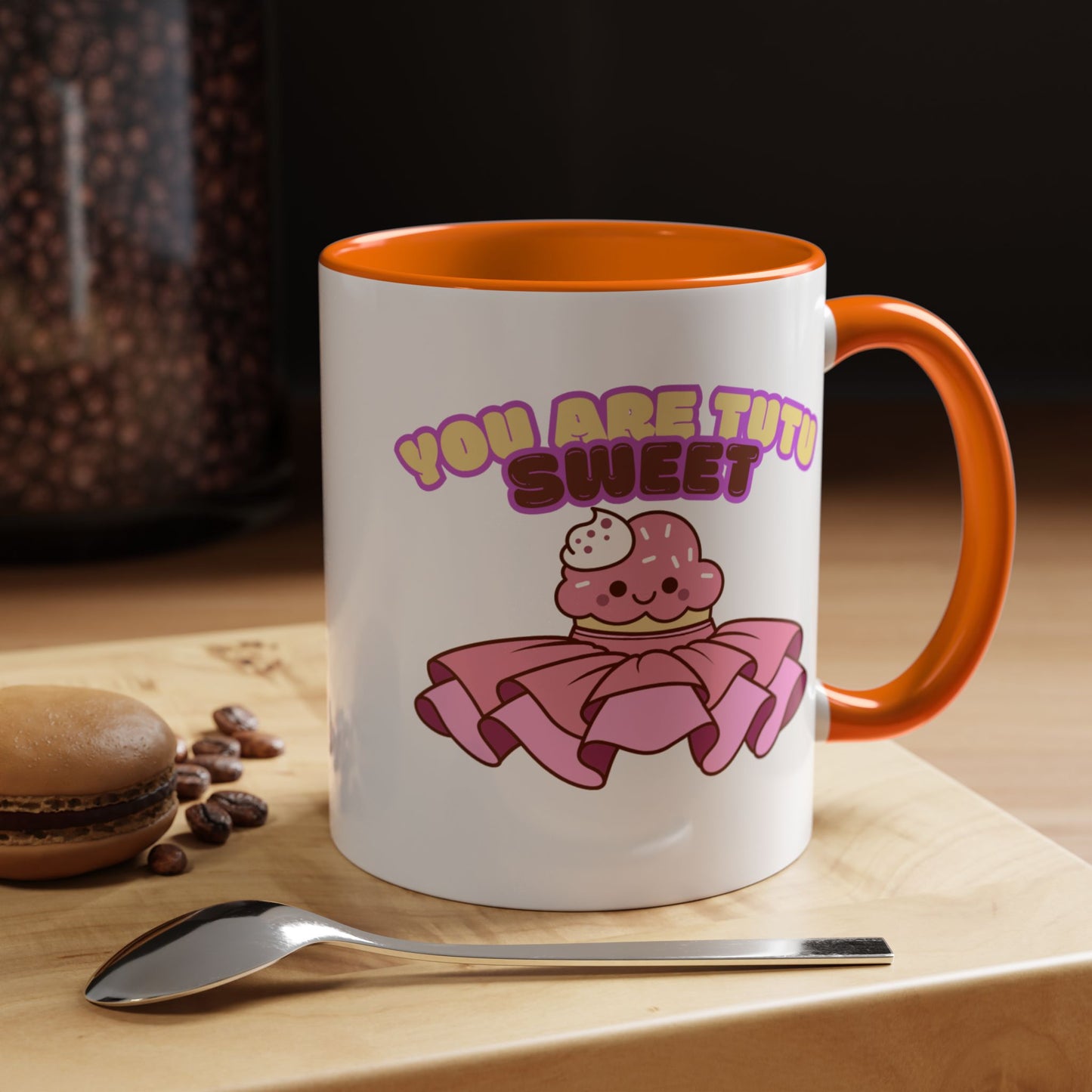"You Are Tutu Sweet" Accent Coffee Mug – Cute Ballet Pun with Kawaii Ceramic Mug for Dancers and Dance Lovers
