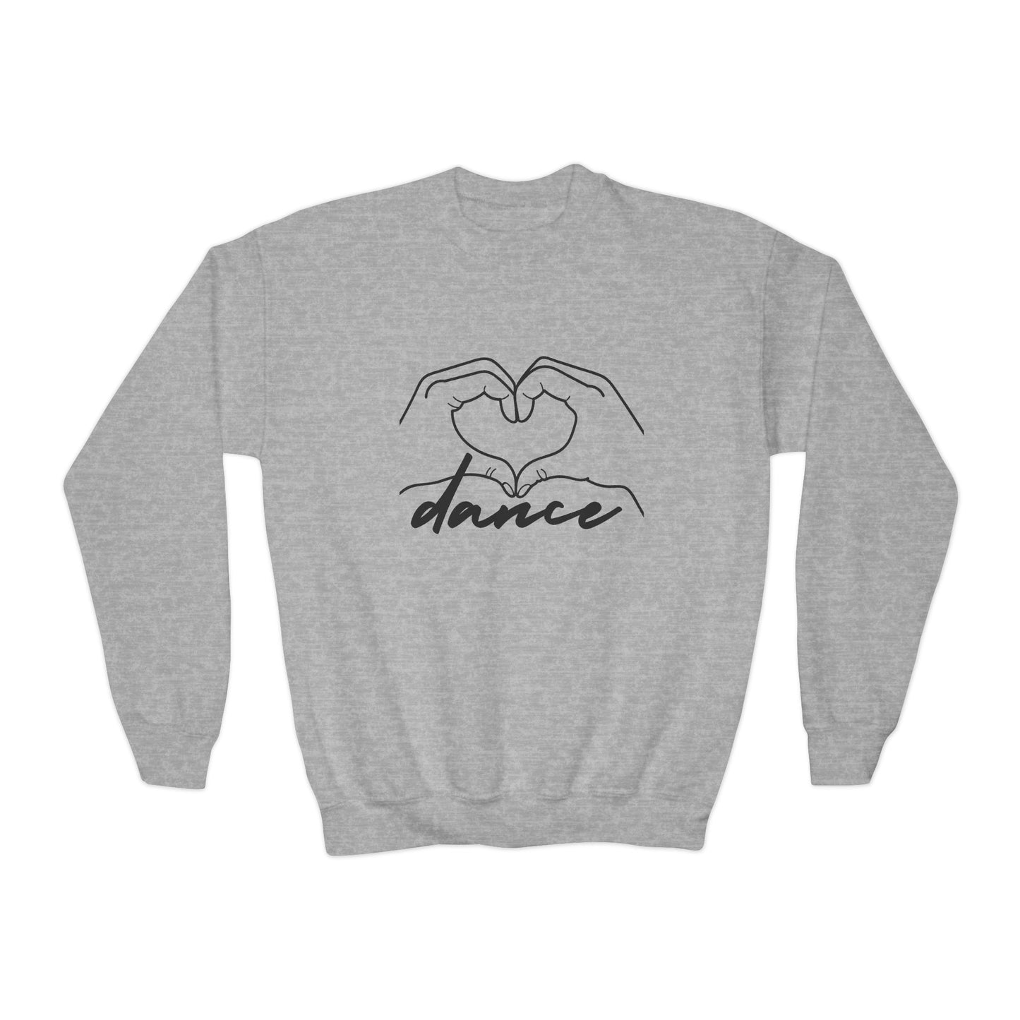 "Dance" Heart Hands Youth Crewneck Sweatshirt – Heart Hands Graphic Dance Lover Pullover