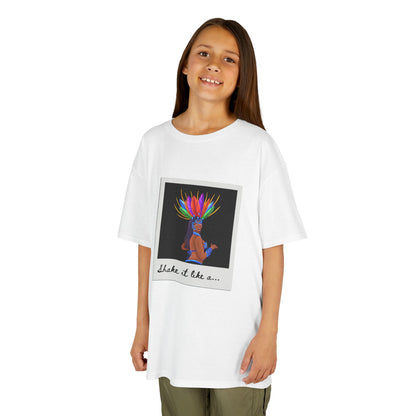 "Shake It Like a..." Youth Short Sleeve Tee – Carnival-Inspired Samba Dancer Graphic Dance Shirt for Kids