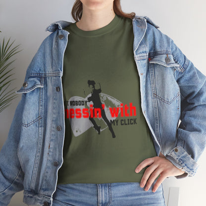 "Ain’t Nobody Messin’ With My Click" Tap Dance Tee – Unisex Heavy Cotton T-Shirt with Taps & Dancer Graphic