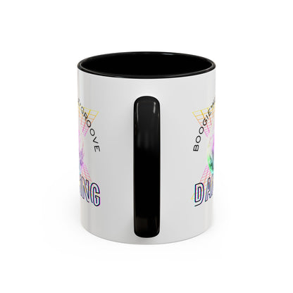 "Boogie, Hustle, Groove - Dancing" Disco Accent Coffee Mug – Fun Retro Dance Gift for Coffee Lovers