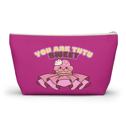 "You Are Tutu Sweet" Accessory Pouch & Makeup Bag – Kawaii Cupcake with Tutu Graphic