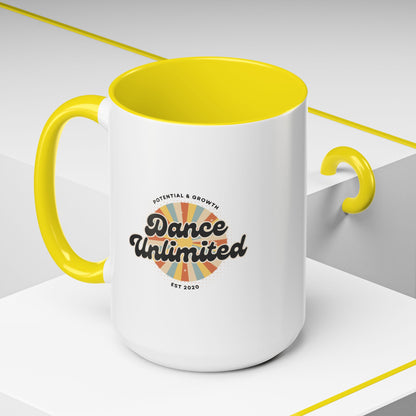 "Dance Unlimited – Potential & Growth" Accent Coffee Mug – Retro-Inspired Ceramic Mug for Dancers and Creative Dreamers