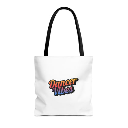 "Dancer Vibes" Canvas Tote Bag – Bold Dance-Themed Text Graphic Bag for Dancers, Students & Everyday Use