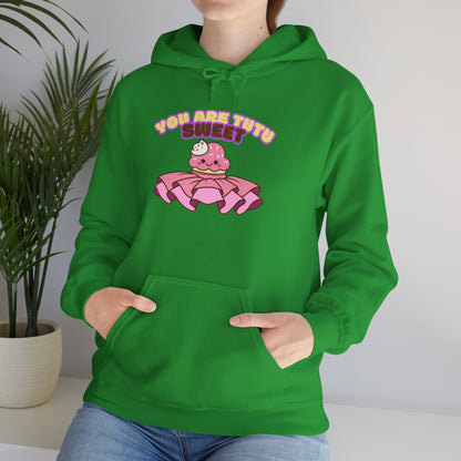"You Are Tutu Sweet" Unisex Heavy Blend Hooded Sweatshirt – Kawaii Cupcake in Tutu Dance Graphic Hoodie for Adults and Teens
