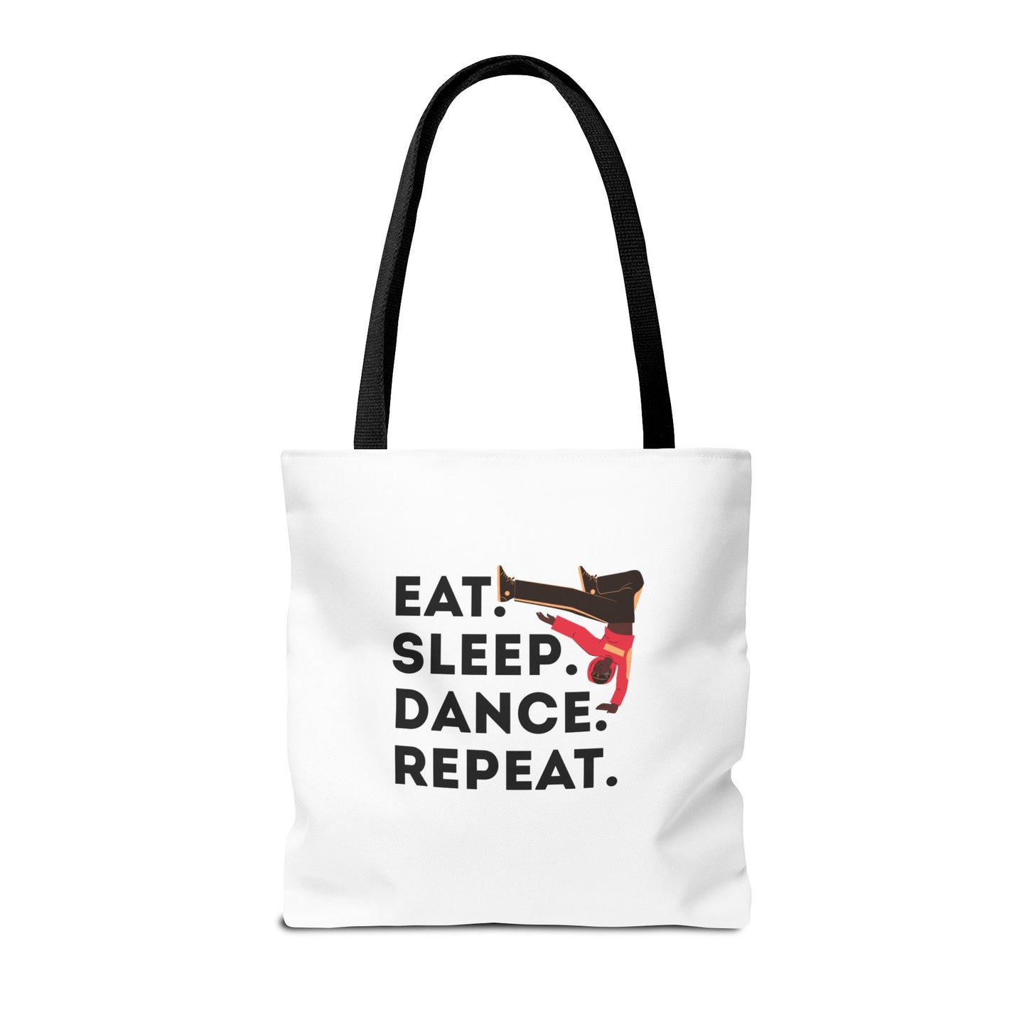"Eat Sleep Dance Repeat" B-Boy Canvas Tote Bag – Hip-Hop Dancer Graphic Dance Tote for Everyday Use