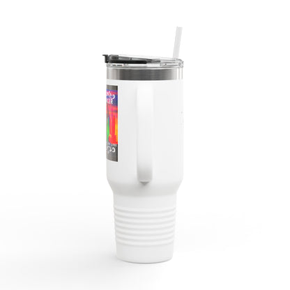 "Line Dancer, Get Your Boots In Line" 40oz Insulated Travel Mug – Cowgirl Dance-Themed Tumbler for Country Western Lovers