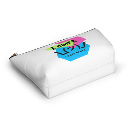 "I Can’t. I Have Dance." Makeup Bag – Retro 80s-Inspired Emoji Graphic – Fun Dance-Themed Zipper Pouch for Cosmetics, Accessories & Gifts