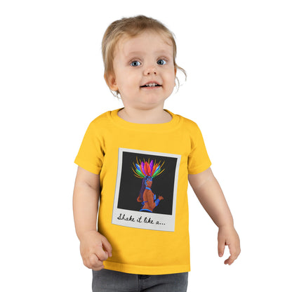 "Shake It Like a..." Toddler Dance T-Shirt – Carnival-Inspired Samba Dancer Graphic Short Sleeve Tee for Kids