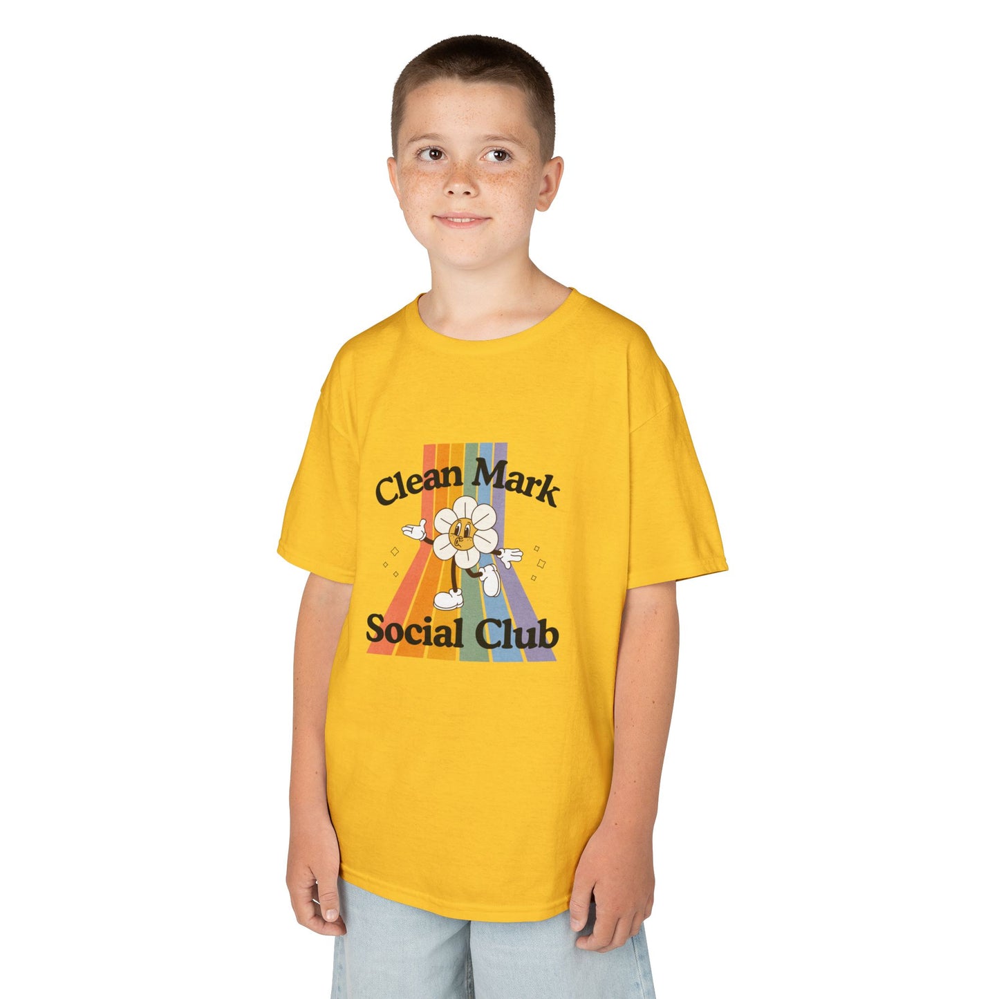“Clean Mark Social Club” Kids Heavy Cotton™ Tee – Streetwear-Inspired Dance Graphic Tee for Kids