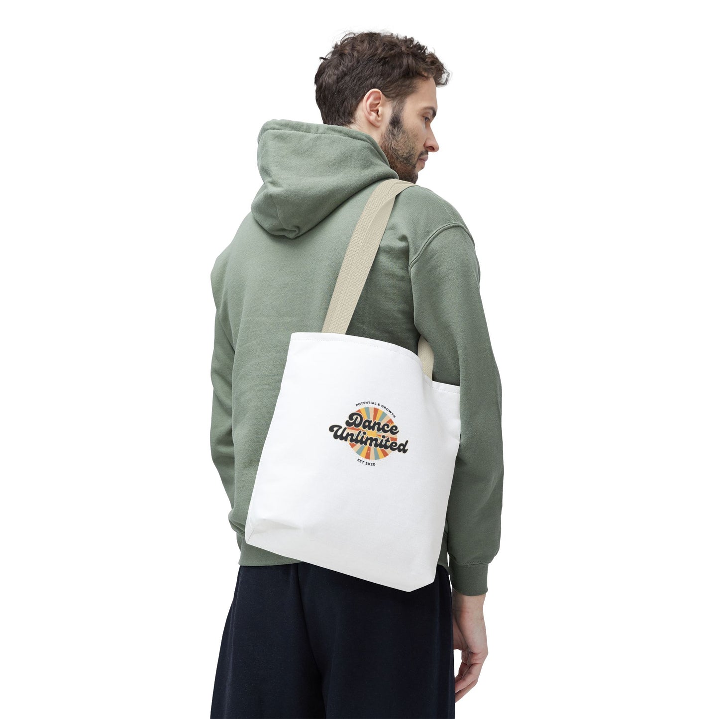 "Dance Unlimited, Potential & Growth" Canvas Tote Bag – Retro Graphic Dance Bag | Stylish Reusable Dance Tote for Dancers & Dance Moms