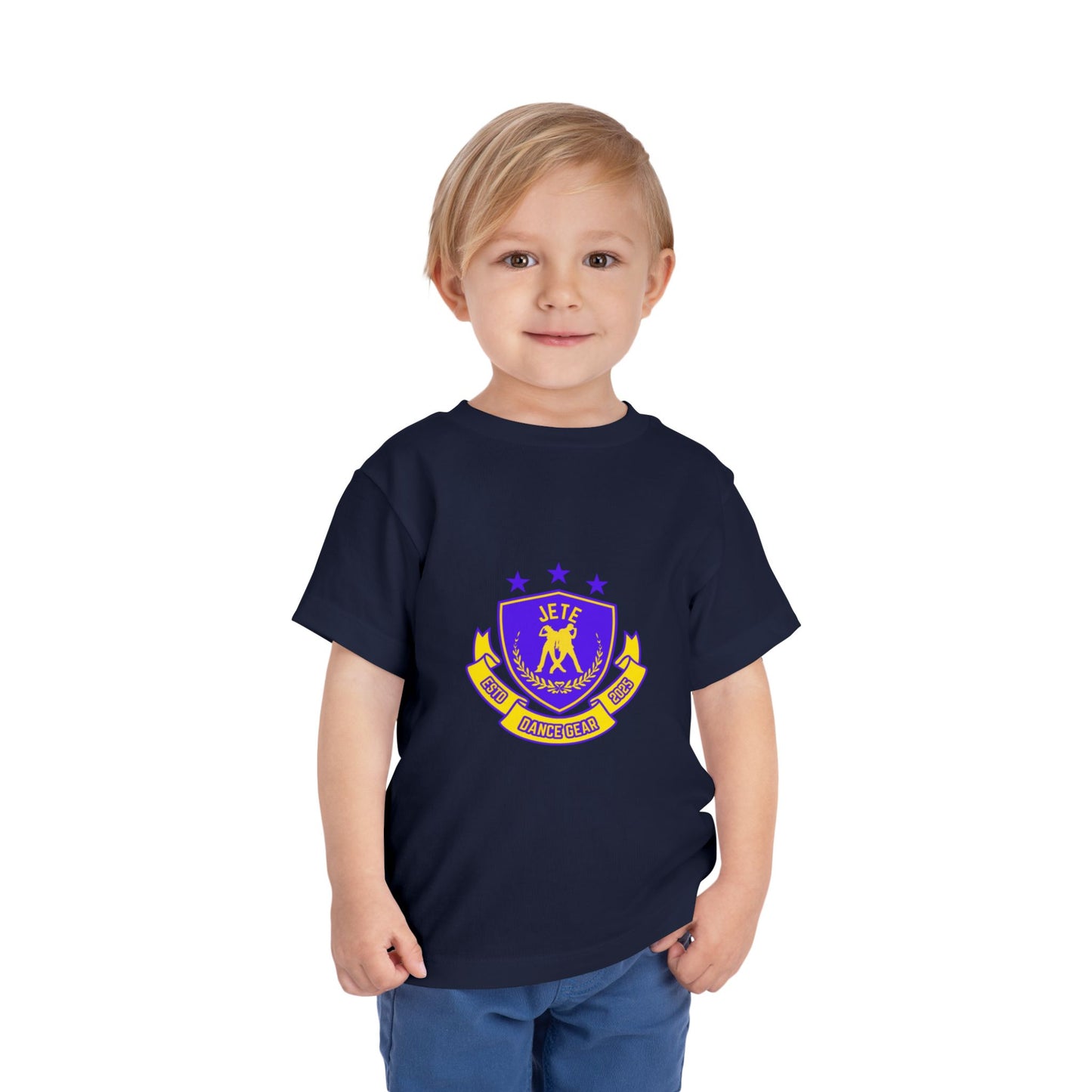 "Jeté Dance Gear" Toddler Dance T-Shirt – Collegiate-Inspired Dancer Graphic Short Sleeve Tee for Kids