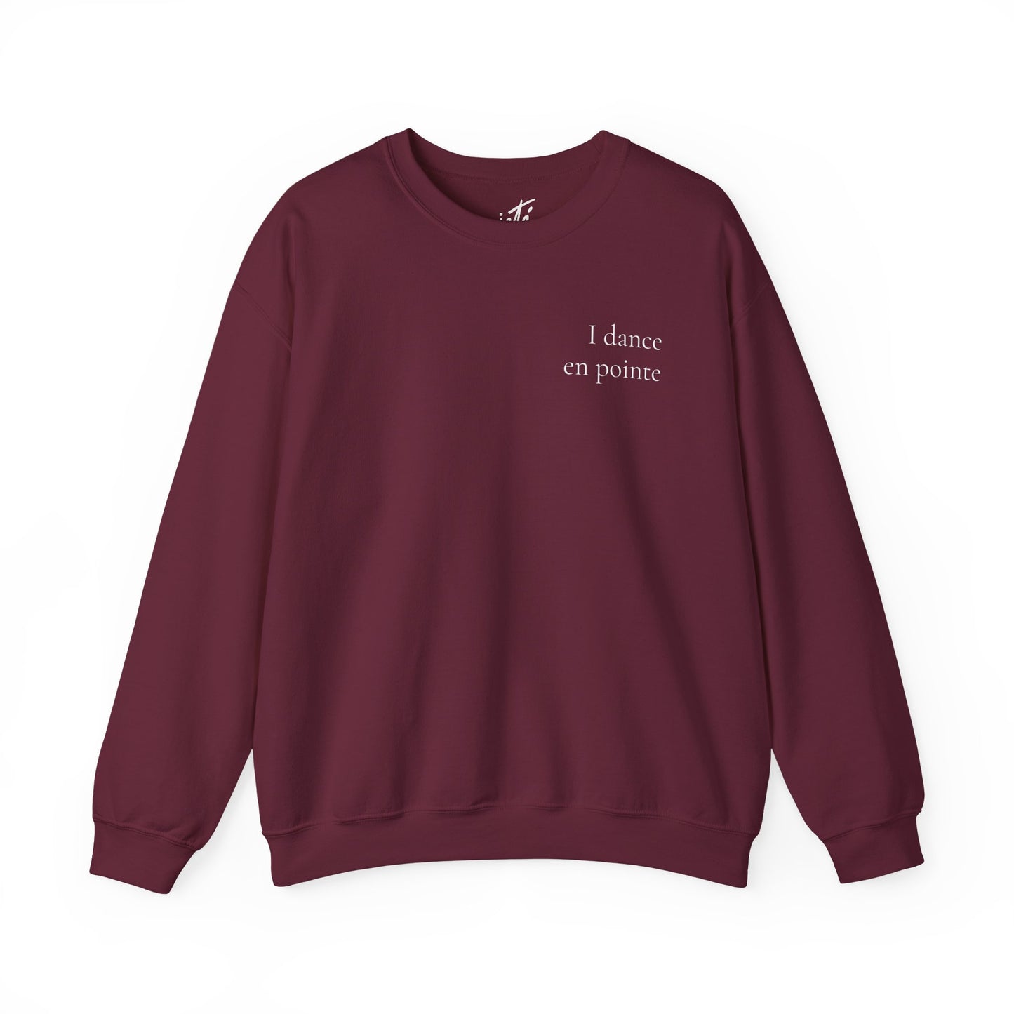 “I Dance en Pointe” - Optional Personalized Sleeve - Ballet Unisex Heavy Blend™ Crewneck Sweatshirt with Front and Back Print