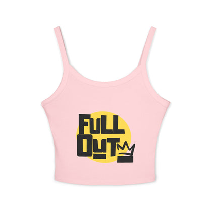 "Full Out" Women’s Spaghetti Strap Tank Top – Bold Streetwear-Inspired Dance Graphic | Trendy Dancewear for Performers, Classes & Everyday Style