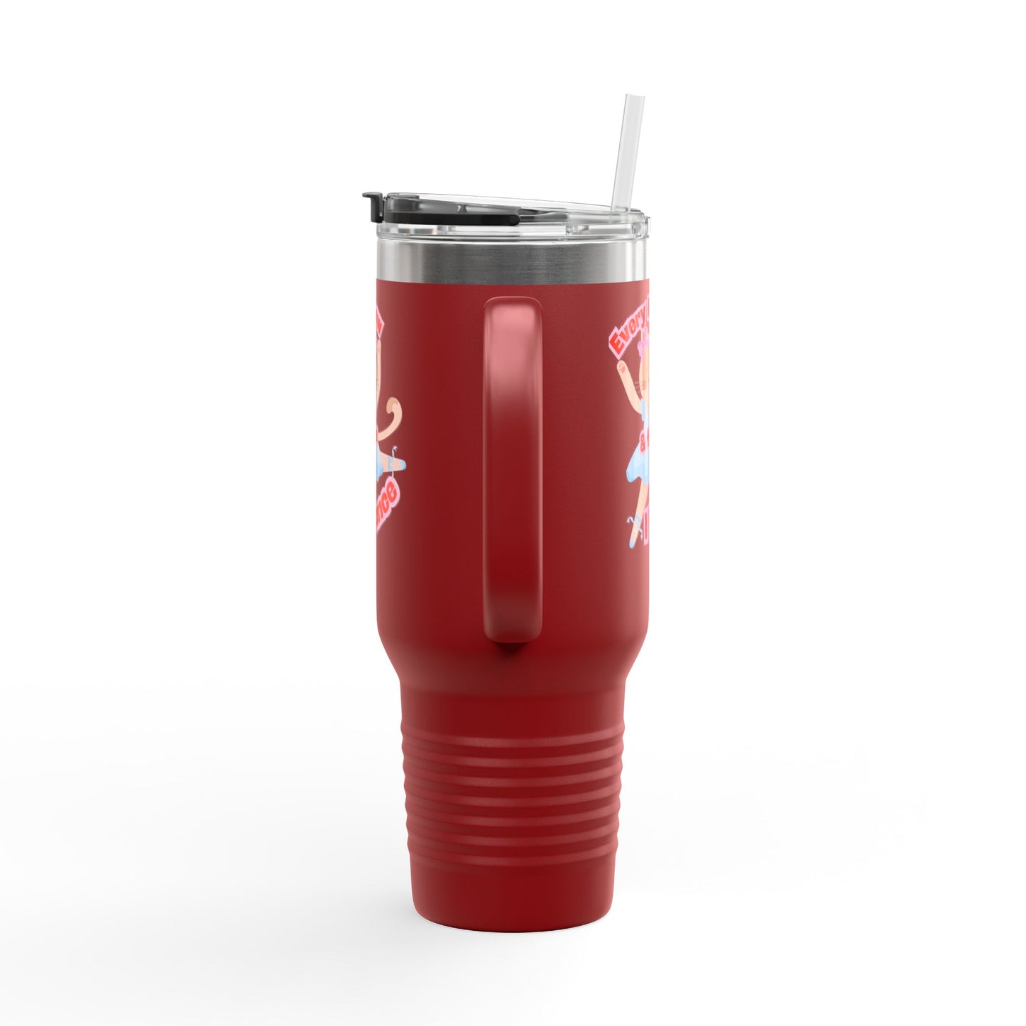 “Every Meow & Then I Dance” Adorable Dancing Cat Graphic | Cute Cat Dance Tumbler for Ballet Lovers & On-the-Go Coffee Enthusiasts - 40oz Insulated Travel Mug