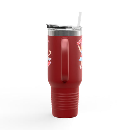 “Every Meow & Then I Dance” Adorable Dancing Cat Graphic | Cute Cat Dance Tumbler for Ballet Lovers & On-the-Go Coffee Enthusiasts - 40oz Insulated Travel Mug
