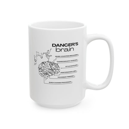 "Dancer’s Brain" Accent Coffee Mug – Funny Dance-Themed Mug with Option for Personalization for Dance Lovers