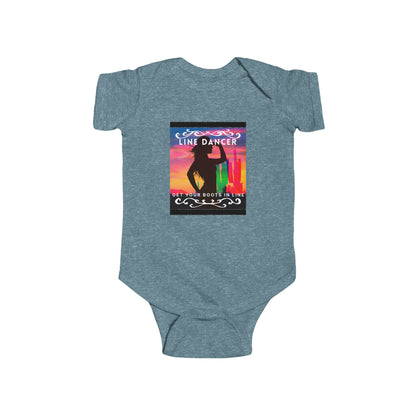 "Line Dancer, Get Your Boots in Line" Western-Inspired Graphic – Infant Fine Jersey Bodysuit