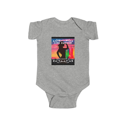 "Line Dancer, Get Your Boots in Line" Western-Inspired Graphic – Infant Fine Jersey Bodysuit