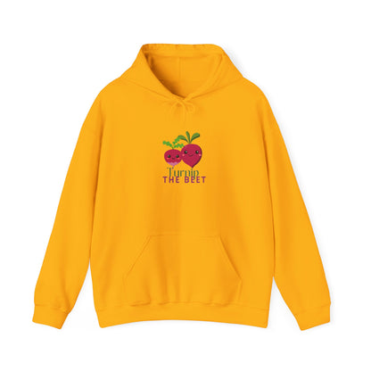"Turnip the Beet" Unisex Hooded Sweatshirt – Funny Dance Pun Hoodie with Cute Veggie Graphic | Cozy Gift for Dancers & Foodie Fans