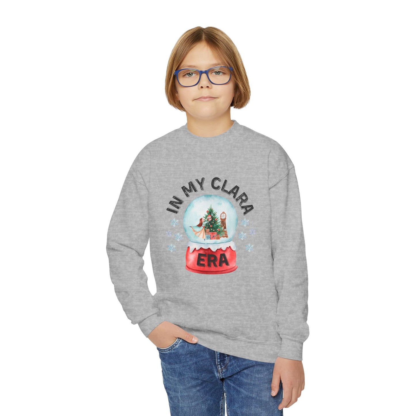 “In My Clara Era” YOUTH Sweatshirt – Ballet Nutcracker Crewneck for Kids | Youth Heavy Blend Dance Apparel