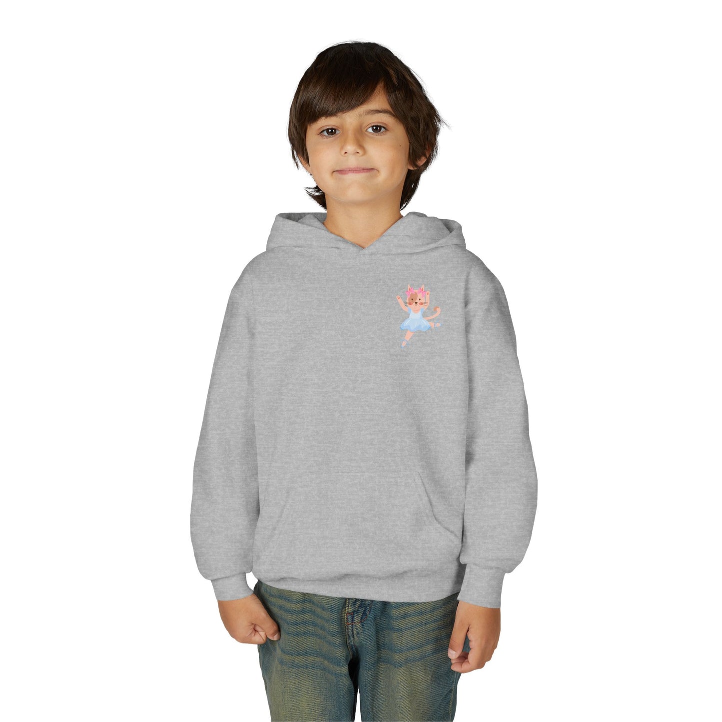 “Every Meow & Then I Dance” Adorable Dancing Cat Graphic | Cute Cat Dance Hoodie for Kids & Young Ballet Enthusiasts - Unisex Youth Hoodie