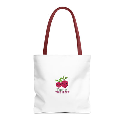 "Turnip the Beet" Canvas Tote Bag – Cute Veggie Graphic Dance-Themed Reusable Bag for Grocery Runs, Dance Class & Everyday Use