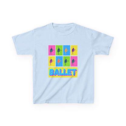 "Ballet" Youth Short Sleeve T-Shirt – Pop Art Inspired Design with Ballet Dancer Graphics – Dance Apparel for Kids