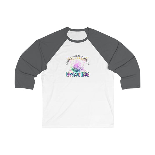 "Boogie, Hustle, Groove - Dancing" Streetwear Dance Graphic – Unisex 3/4 Sleeve Baseball Tee