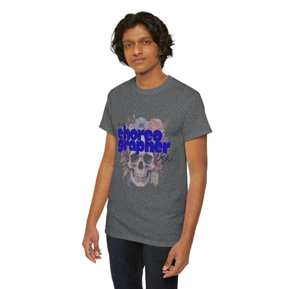 "In My Choreographer Era" Skull Floral Tee – Unisex Heavy Cotton Dance T-Shirt with Cool Gothic Graphic