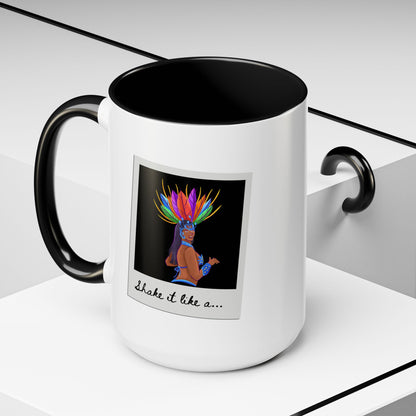 "Shake It Like a..." Accent Coffee Mug – Fun Dance Quote Ceramic Mug for Dancers and Music Lovers