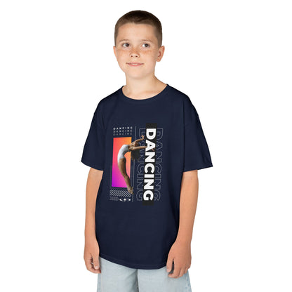 “Dancing” Youth Short Sleeve T-Shirt – Streetwear-Inspired Female Dancer Graphic – Stylish Kids Dance Apparel Tee