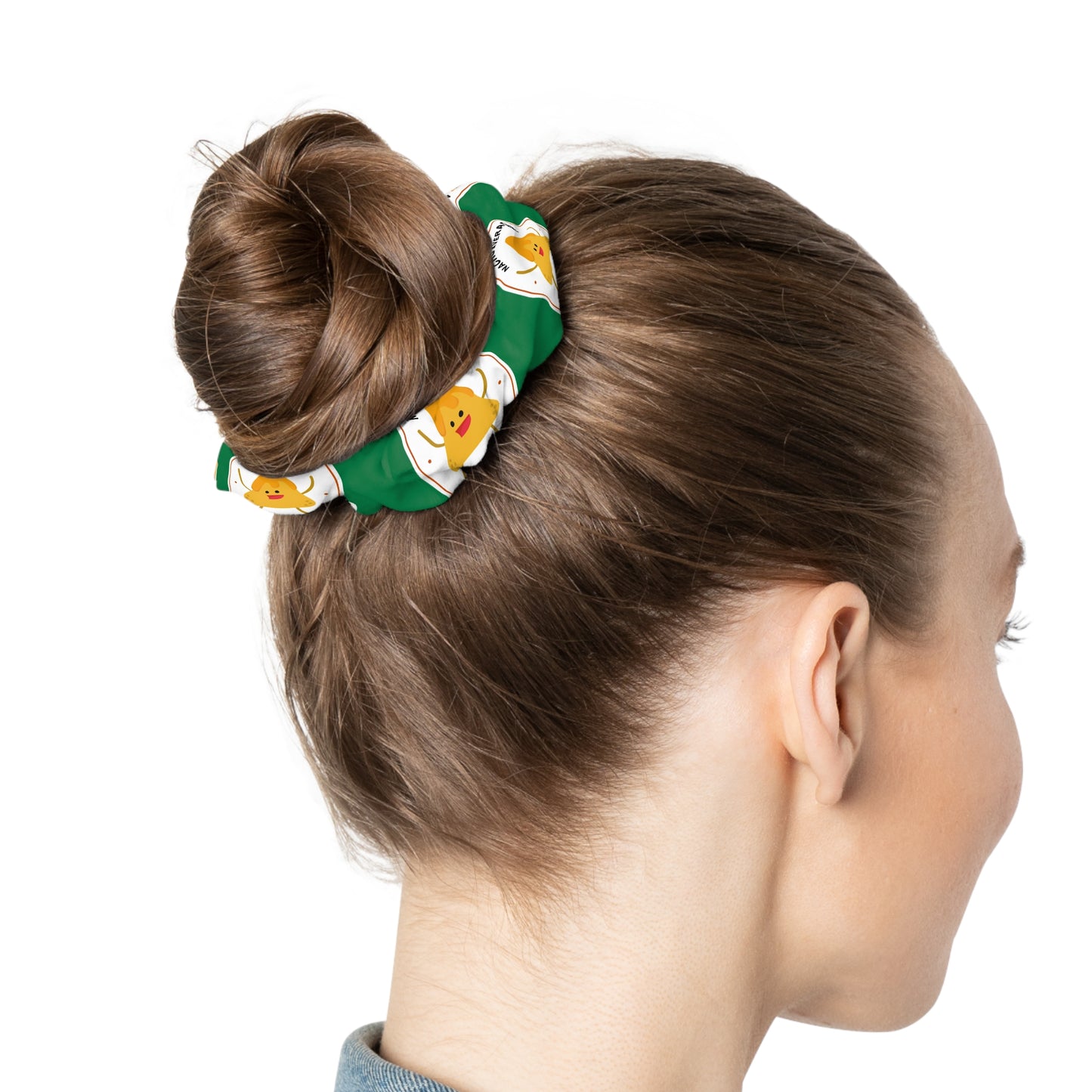 “Nacho Average Dancer” Scrunchie – Funny Dance Pun Hair Accessory with Cute Nacho Graphic