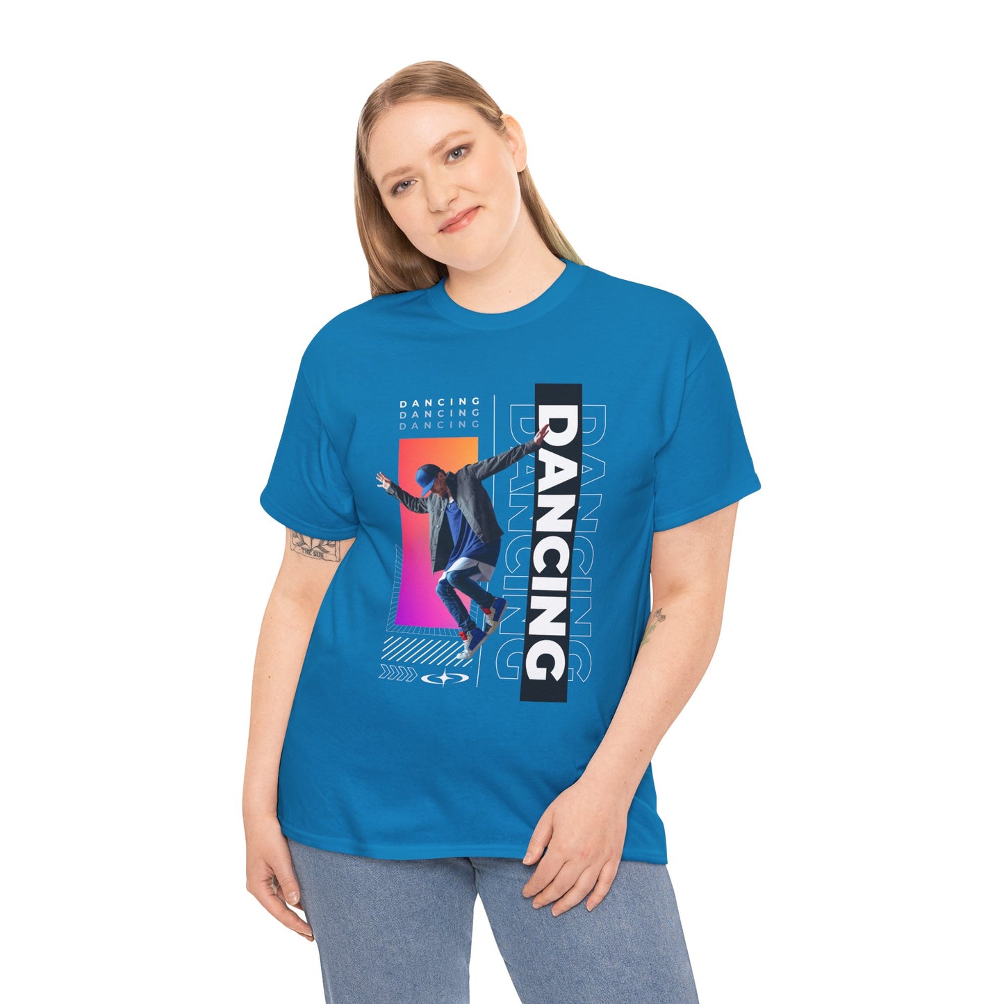 “Dancing” Streetwear-Inspired Male Dancer Unisex Heavy Cotton Tee – Urban Dance Graphic T-Shirt for Performers and Dance Lovers