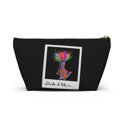 "Shake It Like a..." Makeup Bag – Carnival-Inspired Samba Dancer Graphic – Fun Dance-Themed Zipper Pouch for Cosmetics, Travel & Accessories