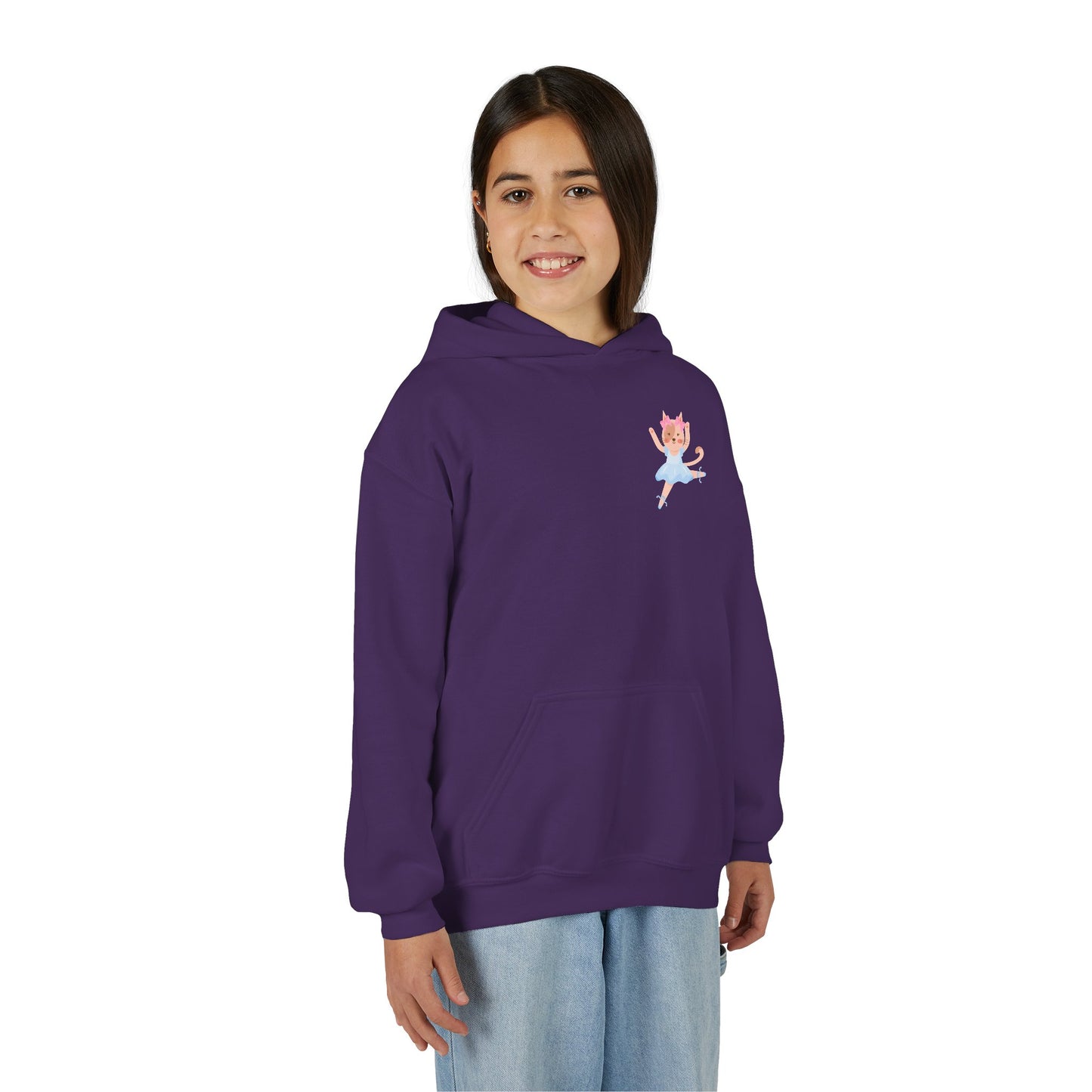 “Every Meow & Then I Dance” Adorable Dancing Cat Graphic | Cute Cat Dance Hoodie for Kids & Young Ballet Enthusiasts - Unisex Youth Hoodie