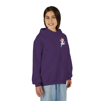 “Every Meow & Then I Dance” Adorable Dancing Cat Graphic | Cute Cat Dance Hoodie for Kids & Young Ballet Enthusiasts - Unisex Youth Hoodie