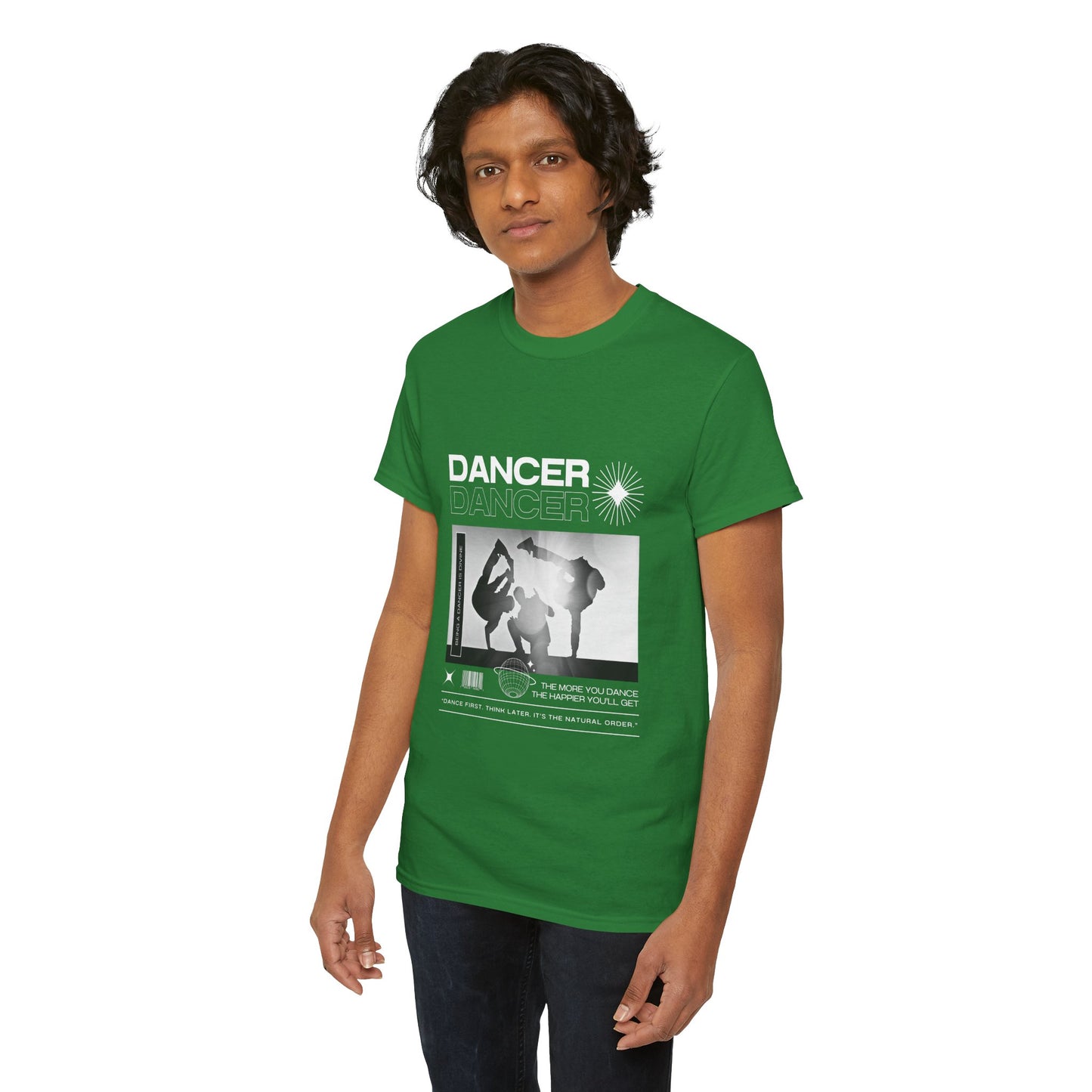 “Dancer” Graphic with Breakdancer Streetwear-Inspired Design | Hip-Hop Dance T-Shirt for Men & Women | Unisex Heavy Cotton Tee