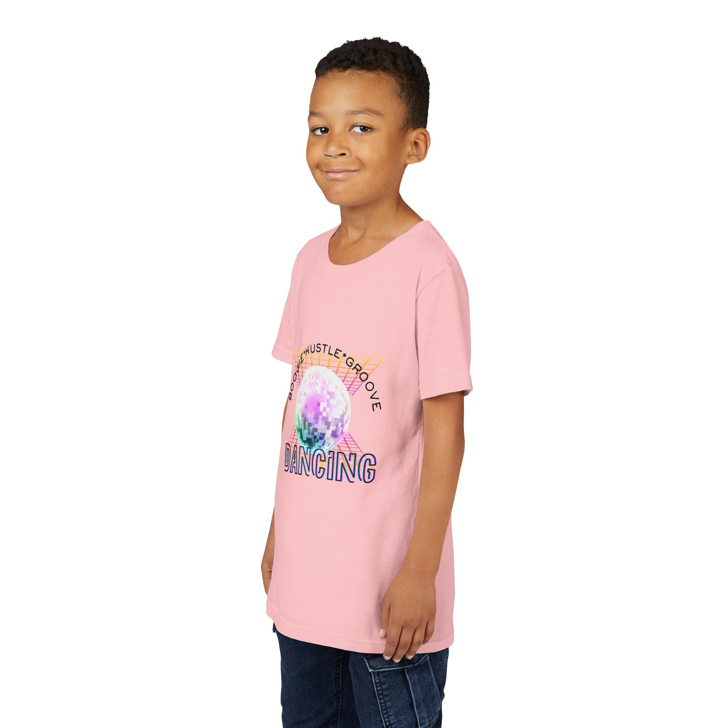 "Boogie, Hustle, Groove - Dancing" Streetwear Dance Graphic – Youth Short Sleeve Tee
