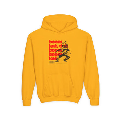“Boom Kat” Bold Streetwear-Inspired Dance Graphic | Unisex Youth Hoodie – Hip-Hop & Jazz Dance Hoodie for Kids & Young Performers