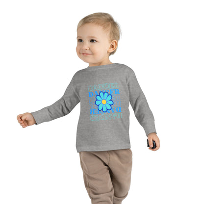 "Dancer" Toddler Long Sleeve Dance T-Shirt – Floral Text Graphic Shirt for Kids