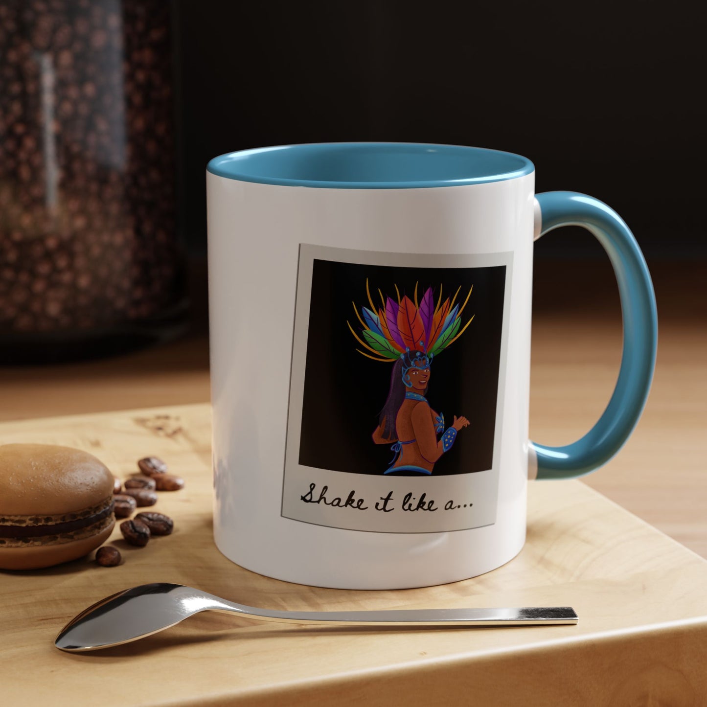 "Shake It Like a..." Accent Coffee Mug – Fun Dance Quote Ceramic Mug for Dancers and Music Lovers
