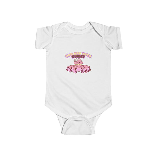 "You Are Tutu Sweet" Infant Short Sleeve Bodysuit – Kawaii Cupcake in Tutu Graphic Baby Outfit for Dance-Loving Families
