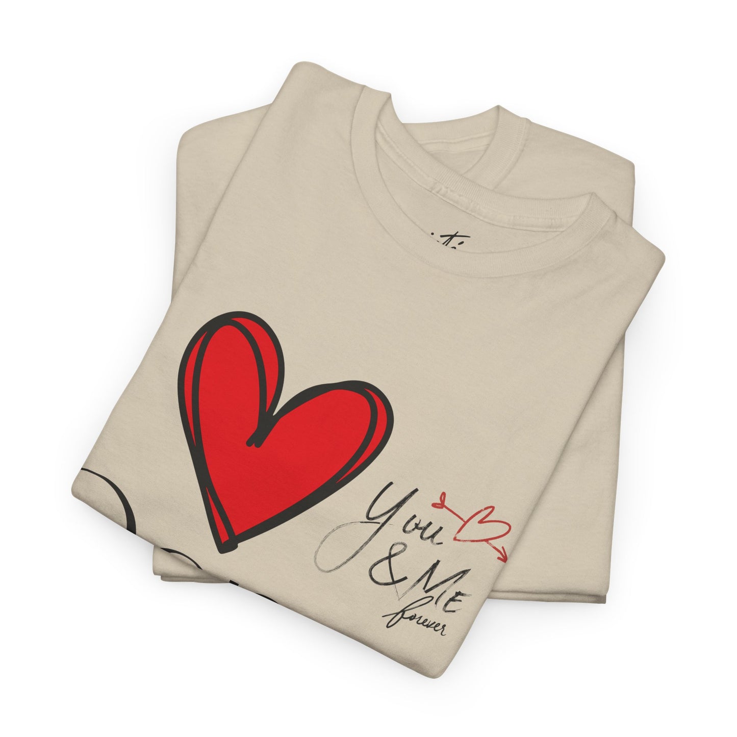 "I Love Dance" Unisex Heavy Cotton Tee – Hand-Drawn Heart & Note Graphic Dance Lover T-Shirt