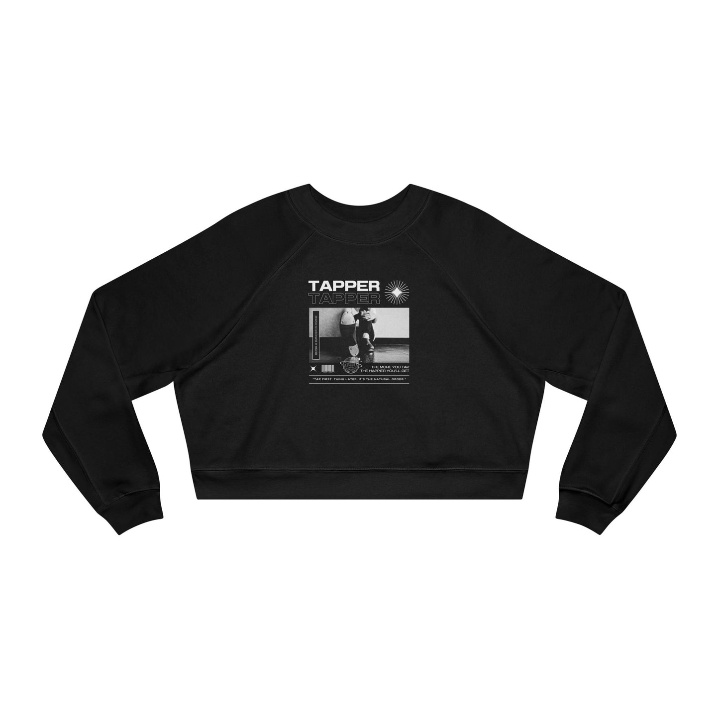 “Tapper” Tap Shoes Streetwear Graphic | Tap Dance Sweatshirt for Dancers & Enthusiasts - Women’s Cropped Sweatshirt